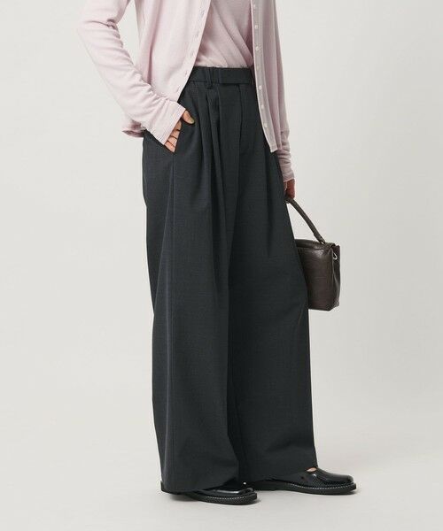 BEAUTY&YOUTH UNITED ARROWS / ビューティー&ユース ユナイテッドアローズ その他パンツ | 毛ポリエステルブレンド ワイドタックパンツ 防シワ ウォッシャブル | 詳細2