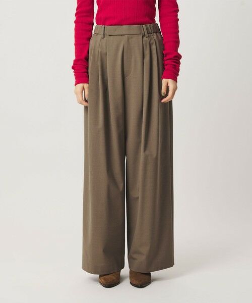 BEAUTY&YOUTH UNITED ARROWS / ビューティー&ユース ユナイテッドアローズ その他パンツ | 毛ポリエステルブレンド ワイドタックパンツ 防シワ ウォッシャブル | 詳細8