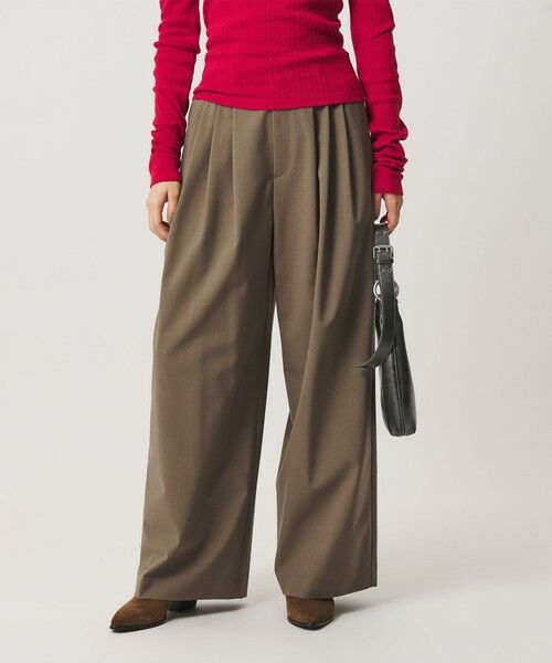 BEAUTY&YOUTH UNITED ARROWS / ビューティー&ユース ユナイテッドアローズ その他パンツ | 毛ポリエステルブレンド ワイドタックパンツ 防シワ ウォッシャブル | 詳細5