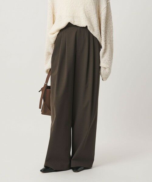 BEAUTY&YOUTH UNITED ARROWS / ビューティー&ユース ユナイテッドアローズ その他パンツ | 毛ポリエステルブレンド ワイドタックパンツ 防シワ ウォッシャブル | 詳細14