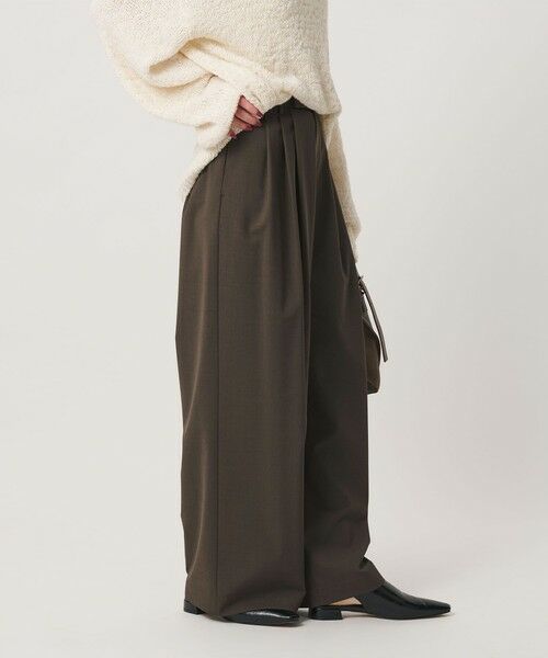 BEAUTY&YOUTH UNITED ARROWS / ビューティー&ユース ユナイテッドアローズ その他パンツ | 毛ポリエステルブレンド ワイドタックパンツ 防シワ ウォッシャブル | 詳細15