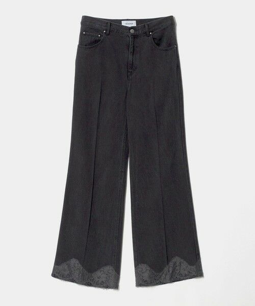 BEAUTY&YOUTH UNITED ARROWS / ビューティー&ユース ユナイテッドアローズ デニムパンツ | セルロース レース フレアデニムパンツ（BLACK）