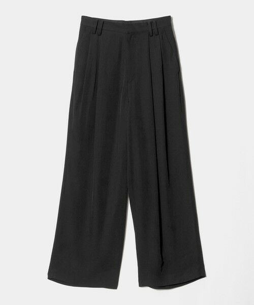 BEAUTY&YOUTH UNITED ARROWS / ビューティー&ユース ユナイテッドアローズ その他パンツ | アセテート 2タック ワイドストレートパンツ ウォッシャブル（BLACK）
