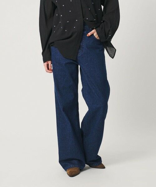 BEAUTY&YOUTH UNITED ARROWS / ビューティー&ユース ユナイテッドアローズ デニムパンツ | コットンブレンド デニムフレアパンツ（NAVY）