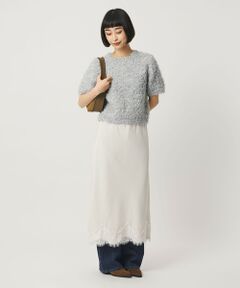 BEAUTY&YOUTH UNITED ARROWS / ビューティー&ユース ユナイテッドアローズ ニット・セーター | ループフェザーヤーン ハーフスリーブ ニットプルオーバー
