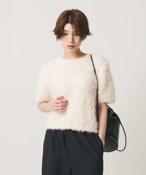 BEAUTY&YOUTH UNITED ARROWS / ビューティー&ユース ユナイテッドアローズ ニット・セーター | ループフェザーヤーン ハーフスリーブ ニットプルオーバー | 詳細15