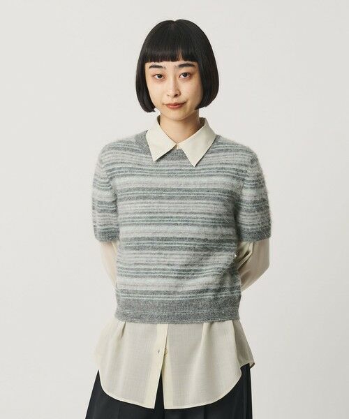BEAUTY&YOUTH UNITED ARROWS / ビューティー&ユース ユナイテッドアローズ ニット・セーター | アルパカブレンド フェザーヤーン ボーダー ニットプルオーバー | 詳細1