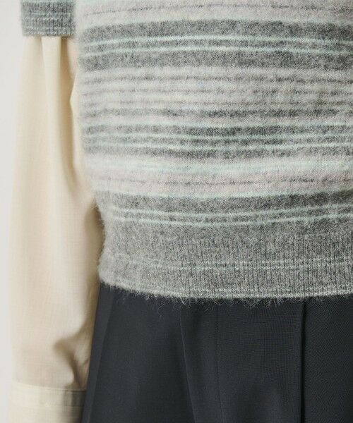BEAUTY&YOUTH UNITED ARROWS / ビューティー&ユース ユナイテッドアローズ ニット・セーター | アルパカブレンド フェザーヤーン ボーダー ニットプルオーバー | 詳細9