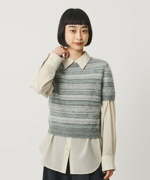 BEAUTY&YOUTH UNITED ARROWS / ビューティー&ユース ユナイテッドアローズ ニット・セーター | アルパカブレンド フェザーヤーン ボーダー ニットプルオーバー | 詳細2
