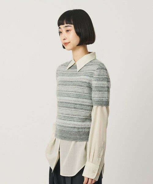 BEAUTY&YOUTH UNITED ARROWS / ビューティー&ユース ユナイテッドアローズ ニット・セーター | アルパカブレンド フェザーヤーン ボーダー ニットプルオーバー | 詳細3