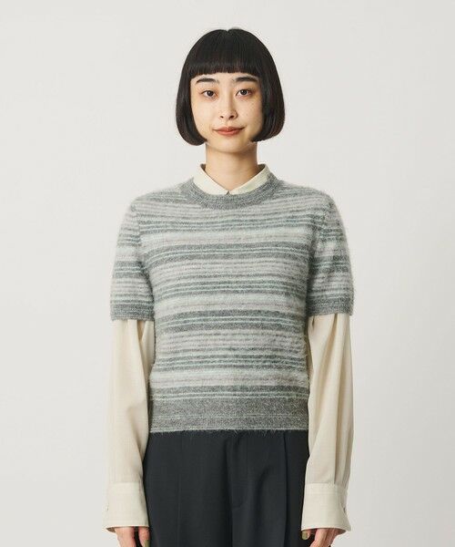 BEAUTY&YOUTH UNITED ARROWS / ビューティー&ユース ユナイテッドアローズ ニット・セーター | アルパカブレンド フェザーヤーン ボーダー ニットプルオーバー | 詳細4