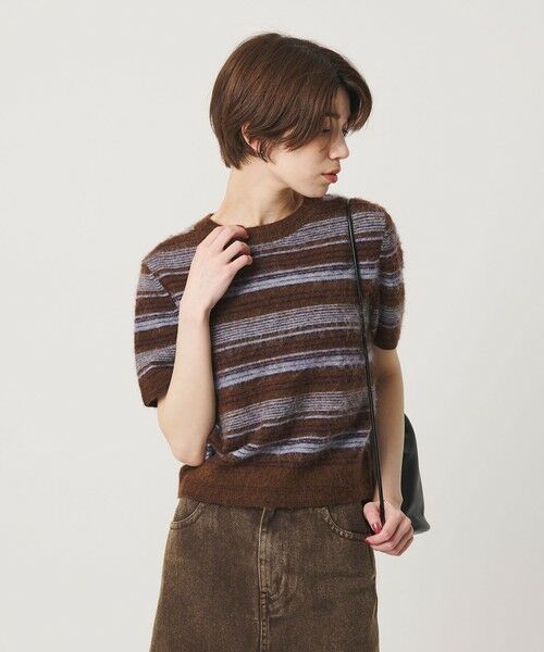 BEAUTY&YOUTH UNITED ARROWS / ビューティー&ユース ユナイテッドアローズ ニット・セーター | アルパカブレンド フェザーヤーン ボーダー ニットプルオーバー | 詳細11