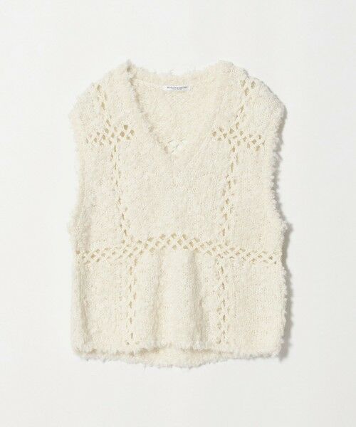 BEAUTY&YOUTH UNITED ARROWS / ビューティー&ユース ユナイテッドアローズ ベスト | パッチワーク Vネック ニットベスト（OFF WHITE）