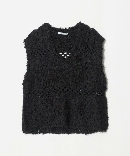 BEAUTY&YOUTH UNITED ARROWS / ビューティー&ユース ユナイテッドアローズ ベスト | パッチワーク Vネック ニットベスト（BLACK）