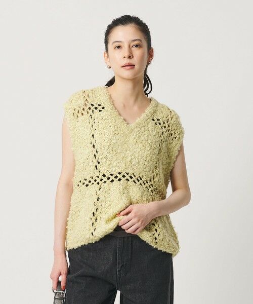 BEAUTY&YOUTH UNITED ARROWS / ビューティー&ユース ユナイテッドアローズ ベスト | パッチワーク Vネック ニットベスト | 詳細5