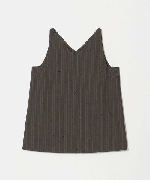 BEAUTY&YOUTH UNITED ARROWS / ビューティー&ユース ユナイテッドアローズ キャミソール・チューブトップ | ラインストーン ノースリーブチュニック ウォッシャブル（DK.BROWN）