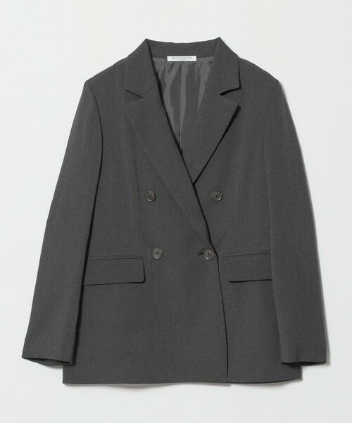BEAUTY&YOUTH UNITED ARROWS / ビューティー&ユース ユナイテッドアローズ テーラードジャケット | ポリエステルブレンド メランジ ダブルジャケット 防シワ（DK.GRAY）