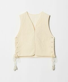 BEAUTY&YOUTH UNITED ARROWS / ビューティー&ユース ユナイテッドアローズ ベスト | コットン エンブロイダリー キルティング レースアップ ベスト