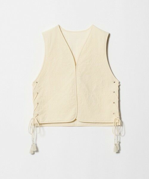 BEAUTY&YOUTH UNITED ARROWS / ビューティー&ユース ユナイテッドアローズ ベスト | コットン エンブロイダリー キルティング レースアップ ベスト（OFF WHITE）