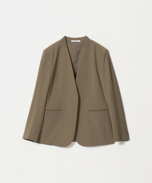 BEAUTY&YOUTH UNITED ARROWS / ビューティー&ユース ユナイテッドアローズ ノーカラージャケット | 毛ポリエステルブレンド トロピカル カラーレスジャケット（MOCA）