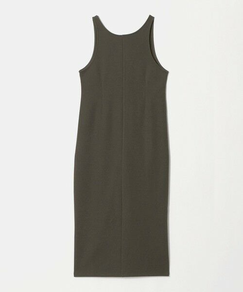 BEAUTY&YOUTH UNITED ARROWS / ビューティー&ユース ユナイテッドアローズ ロング・マキシ丈ワンピース | ポリエステルブレンド バックV Iラインワンピース（OLIVE）