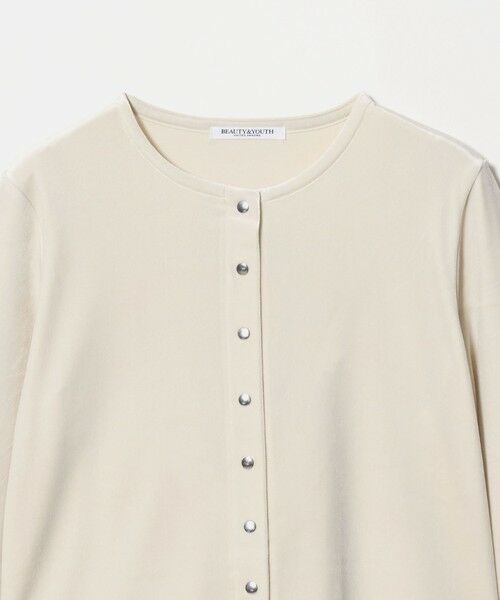 BEAUTY&YOUTH UNITED ARROWS / ビューティー&ユース ユナイテッドアローズ カーディガン・ボレロ | ベロア コンパクト カーディガン ウォッシャブル | 詳細1
