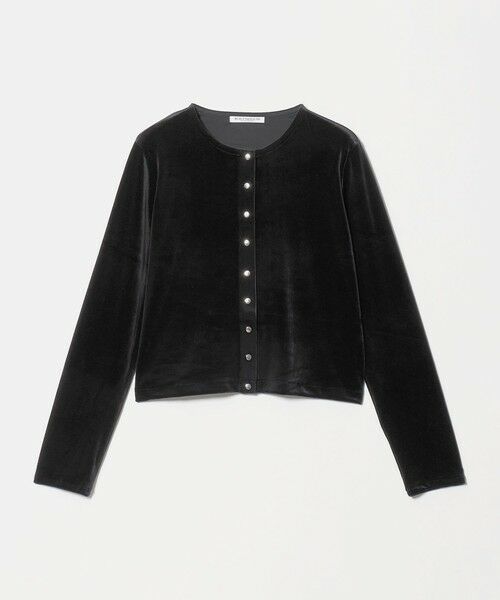BEAUTY&YOUTH UNITED ARROWS / ビューティー&ユース ユナイテッドアローズ カーディガン・ボレロ | ベロア コンパクト カーディガン ウォッシャブル（BLACK）