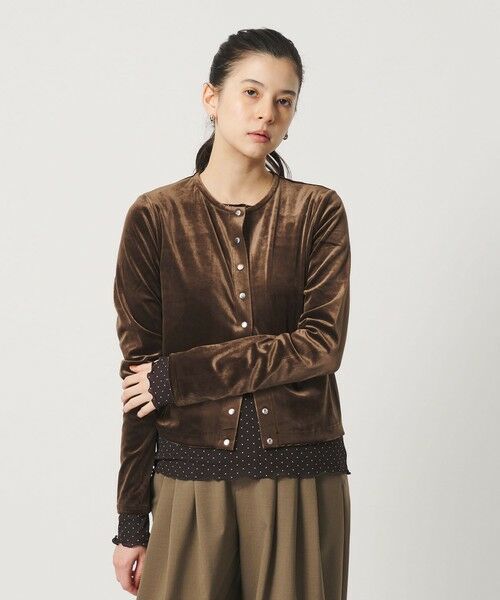 BEAUTY&YOUTH UNITED ARROWS / ビューティー&ユース ユナイテッドアローズ カーディガン・ボレロ | ベロア コンパクト カーディガン ウォッシャブル | 詳細6