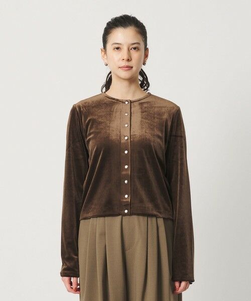 BEAUTY&YOUTH UNITED ARROWS / ビューティー&ユース ユナイテッドアローズ カーディガン・ボレロ | ベロア コンパクト カーディガン ウォッシャブル | 詳細8