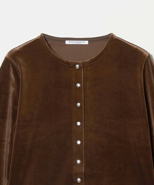BEAUTY&YOUTH UNITED ARROWS / ビューティー&ユース ユナイテッドアローズ カーディガン・ボレロ | ベロア コンパクト カーディガン ウォッシャブル | 詳細13