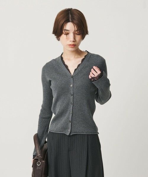 BEAUTY&YOUTH UNITED ARROWS / ビューティー&ユース ユナイテッドアローズ カーディガン・ボレロ | コットンカシミヤ レーストリム Vネックカーディガン ウォッシャブル | 詳細9