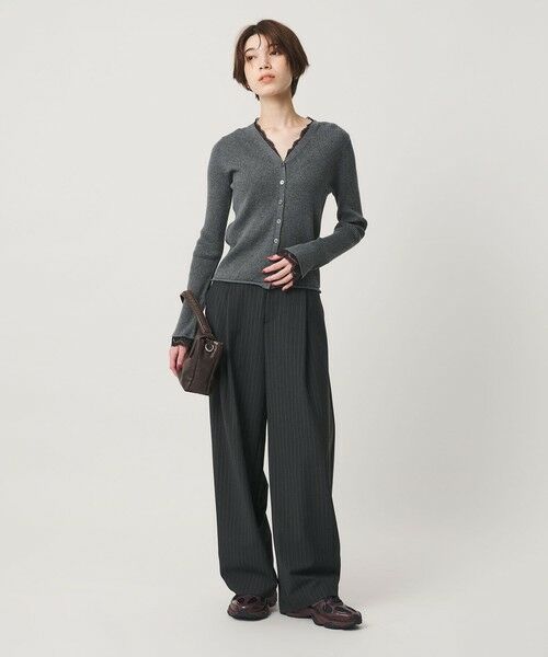 BEAUTY&YOUTH UNITED ARROWS / ビューティー&ユース ユナイテッドアローズ カーディガン・ボレロ | コットンカシミヤ レーストリム Vネックカーディガン ウォッシャブル | 詳細11