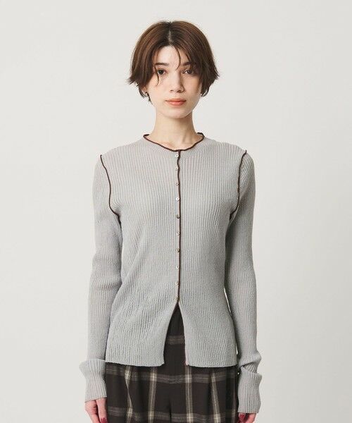 BEAUTY&YOUTH UNITED ARROWS / ビューティー&ユース ユナイテッドアローズ カーディガン・ボレロ | リブ トリミング カーディガン ウォッシャブル | 詳細4