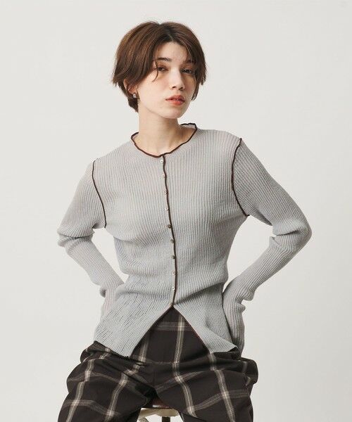 BEAUTY&YOUTH UNITED ARROWS / ビューティー&ユース ユナイテッドアローズ カーディガン・ボレロ | リブ トリミング カーディガン ウォッシャブル（LT.GRAY）