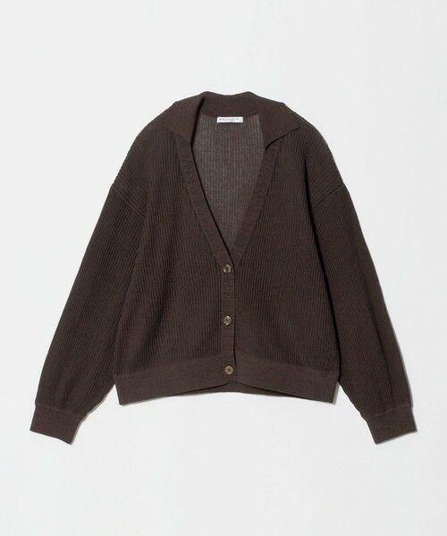 BEAUTY&YOUTH UNITED ARROWS / ビューティー&ユース ユナイテッドアローズ カーディガン・ボレロ | コットンポリエステル スキッパー カーディガン ウォッシャブル（DK.BROWN）