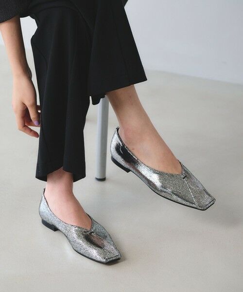 BEAUTY&YOUTH UNITED ARROWS / ビューティー&ユース ユナイテッドアローズ フラットシューズ | Vカット メタリックカラー フラットシューズ | 詳細1