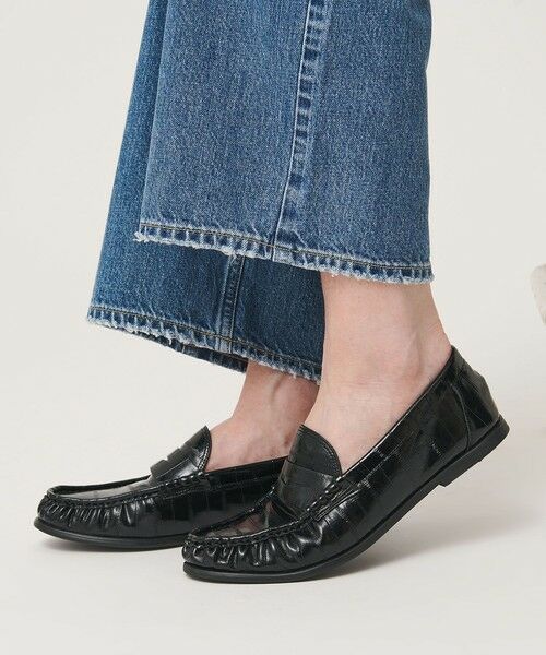 BEAUTY&YOUTH UNITED ARROWS / ビューティー&ユース ユナイテッドアローズ ビジネス・ドレスシューズ | レザーライク エンボス ギャザー ローファー | 詳細1