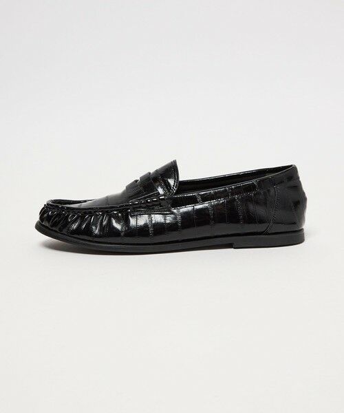 BEAUTY&YOUTH UNITED ARROWS / ビューティー&ユース ユナイテッドアローズ ビジネス・ドレスシューズ | レザーライク エンボス ギャザー ローファー | 詳細3