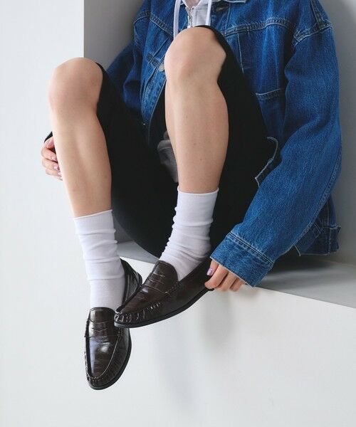 BEAUTY&YOUTH UNITED ARROWS / ビューティー&ユース ユナイテッドアローズ ビジネス・ドレスシューズ | レザーライク エンボス ギャザー ローファー | 詳細12