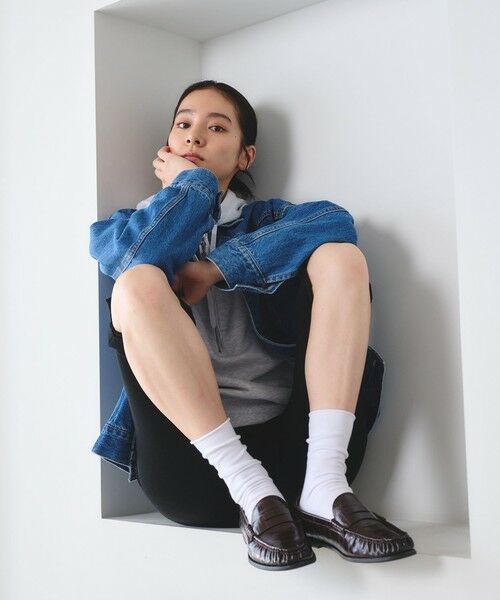 BEAUTY&YOUTH UNITED ARROWS / ビューティー&ユース ユナイテッドアローズ ビジネス・ドレスシューズ | レザーライク エンボス ギャザー ローファー | 詳細13