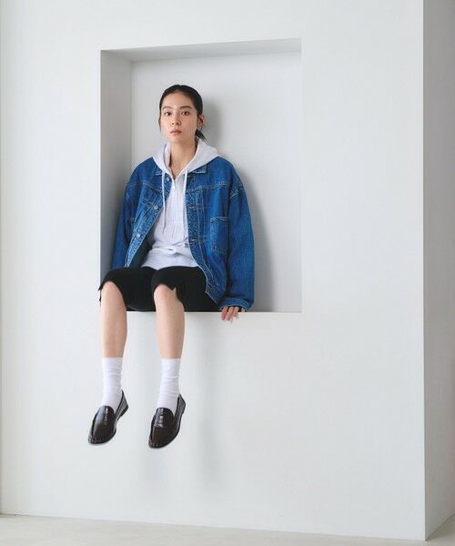 BEAUTY&YOUTH UNITED ARROWS / ビューティー&ユース ユナイテッドアローズ ビジネス・ドレスシューズ | レザーライク エンボス ギャザー ローファー | 詳細14