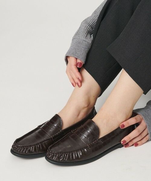 BEAUTY&YOUTH UNITED ARROWS / ビューティー&ユース ユナイテッドアローズ ビジネス・ドレスシューズ | レザーライク エンボス ギャザー ローファー | 詳細16