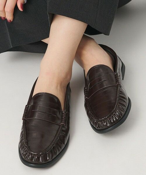 BEAUTY&YOUTH UNITED ARROWS / ビューティー&ユース ユナイテッドアローズ ビジネス・ドレスシューズ | レザーライク エンボス ギャザー ローファー | 詳細17