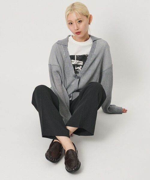 BEAUTY&YOUTH UNITED ARROWS / ビューティー&ユース ユナイテッドアローズ ビジネス・ドレスシューズ | レザーライク エンボス ギャザー ローファー | 詳細18