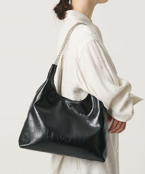 BEAUTY&YOUTH UNITED ARROWS / ビューティー&ユース ユナイテッドアローズ ショルダーバッグ | レザーライク チェーン ショルダーバッグ（BLACK）