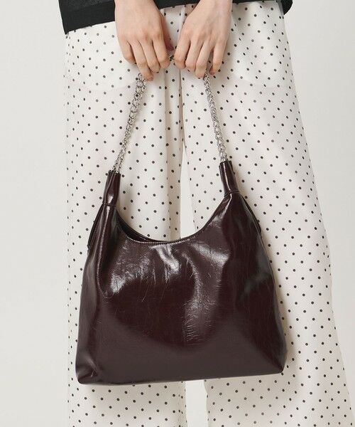BEAUTY&YOUTH UNITED ARROWS / ビューティー&ユース ユナイテッドアローズ ショルダーバッグ | レザーライク チェーン ショルダーバッグ（WINE）