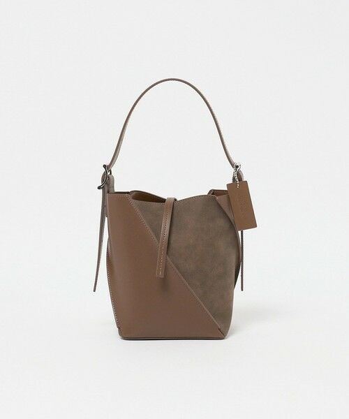BEAUTY&YOUTH UNITED ARROWS / ビューティー&ユース ユナイテッドアローズ ショルダーバッグ | スエード×レザー ネジリ ショルダーバッグ（DK.BROWN）