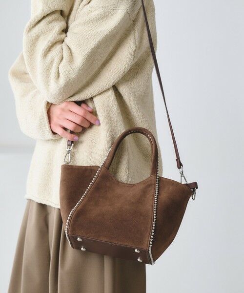 BEAUTY&YOUTH UNITED ARROWS / ビューティー&ユース ユナイテッドアローズ トートバッグ | スエードライク ボールチェーン 2WAY ミニ トートバッグ | 詳細1