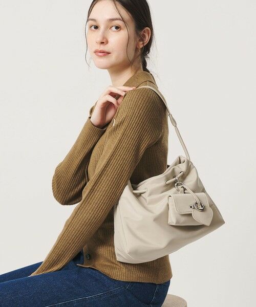 BEAUTY&YOUTH UNITED ARROWS / ビューティー&ユース ユナイテッドアローズ ショルダーバッグ | ポリエステル チャーム ドロスト バッグ（NATURAL）