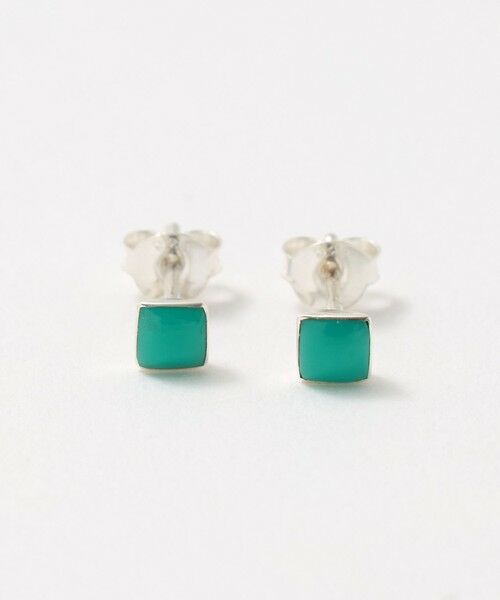 BEAUTY&YOUTH UNITED ARROWS / ビューティー&ユース ユナイテッドアローズ ピアス・イヤリング | ＜BAITS＞スクエア ストーン ピアス（TURQUOISE）